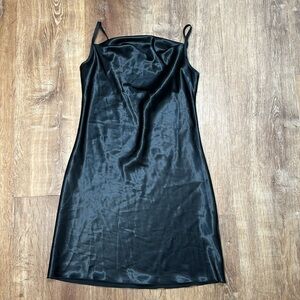 Bebe Cowl Neck Black Mini Dress • size‎ medium